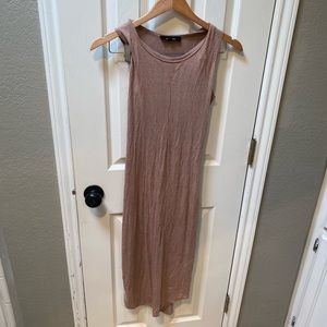 Olivaceous Pink/Tan Fitted Dress